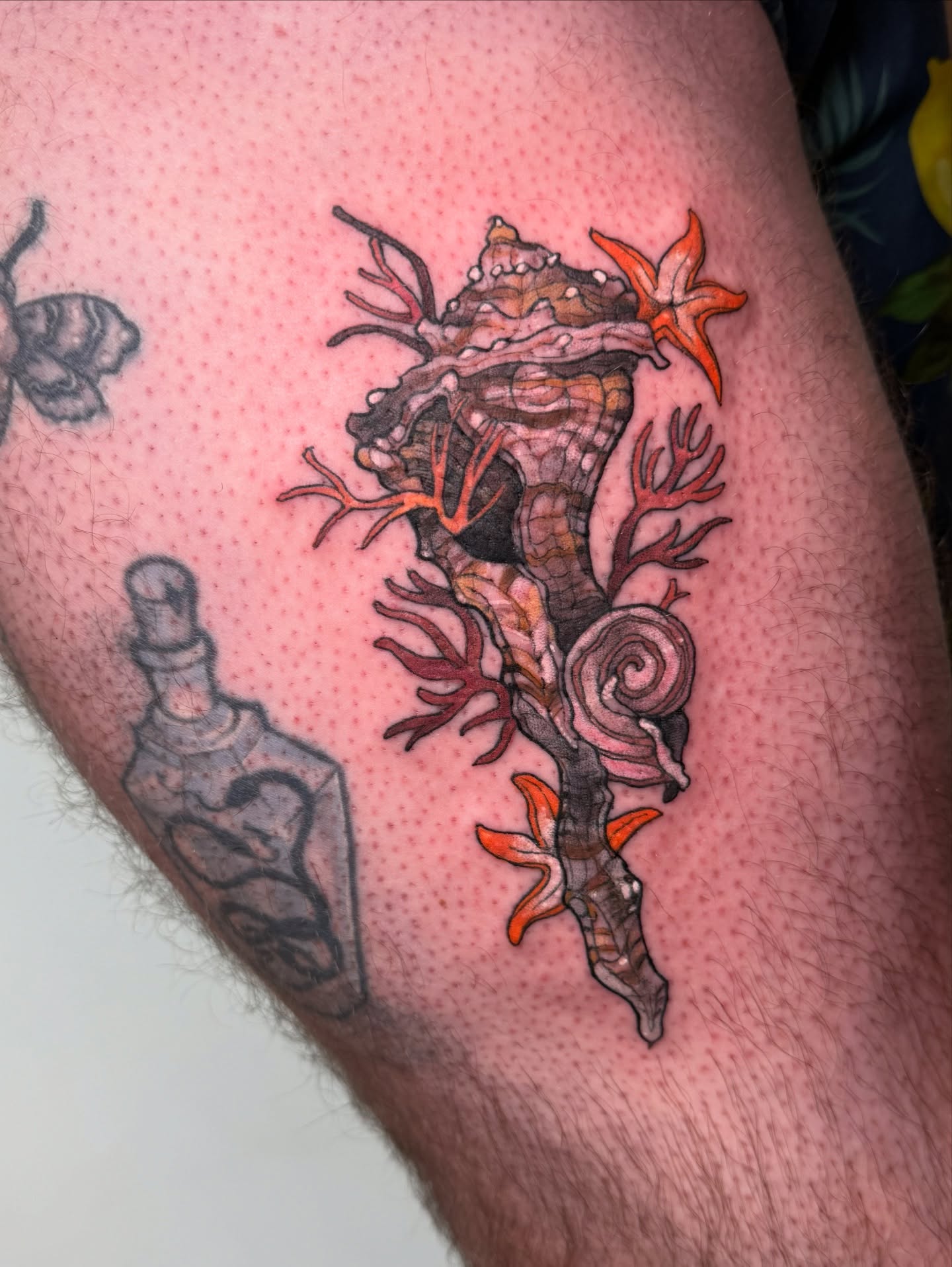 Seashell for the amazingly skilled @pj_eagle ! Was so fun chatting (gossiping) with ya! I get so nervous tattooing other