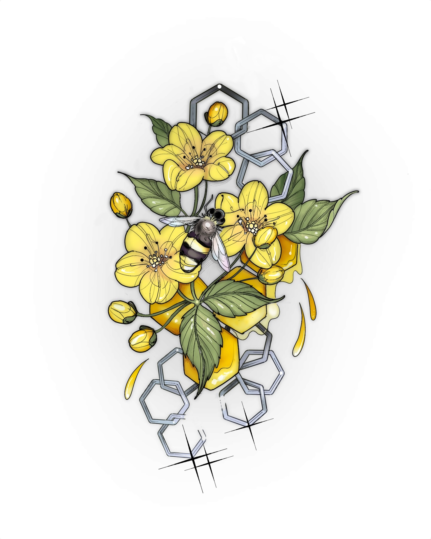 Bee with chain elements design